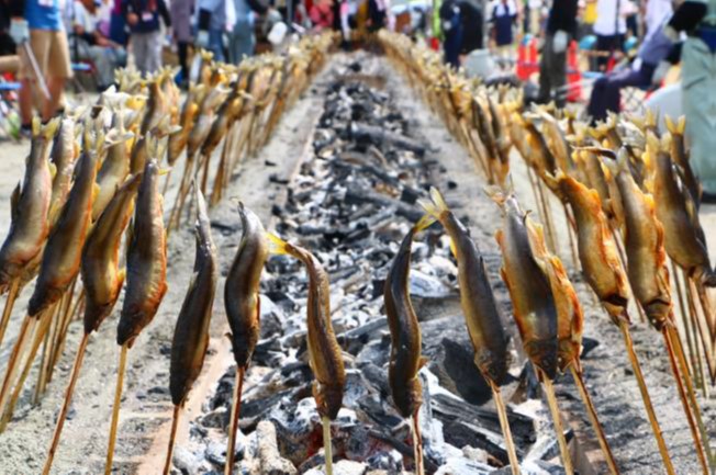 魚野川鮎まるかじり祭と魚沼醸造の甘酒